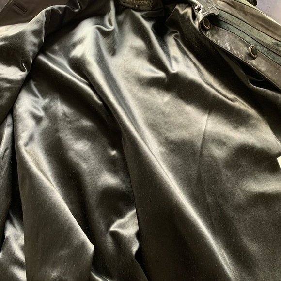 Studio Guy Laroche brown leather coat with mink collar - Picture 12 of 17